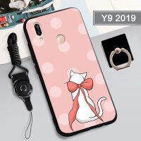 เคสสำหรับหัวเหว่ยนุ่ม Y9คลุมทั้งหมดเคสโทรศัพท์2022ฝามีที่ถือวงแหวนโทรศัพท์และเชือกป้องกันการตกรูปแบบใหม่