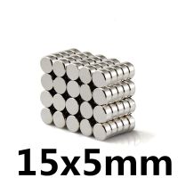 5ชิ้น แม่เหล็กเม็ดแรงสูง 15x5 มม. แม่เหล็ก Magnet Neodymium แม่เหล็กแรงสูงกลมแบนขนาด 15mm x5mm แรงดูดสูง 15*5mm