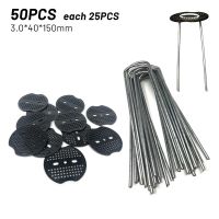 50pcs Galvanised Metal Ground U Tent Pegs Gazebo Camping Tarpaulin Hooks Greenhouse Garden Tools For Garden Lawn Plant Fixation