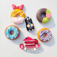 【CW】 Donuts Strawberry Refrigerator Food Accessories Decoration Message Magnetic Sticker Czech Mole