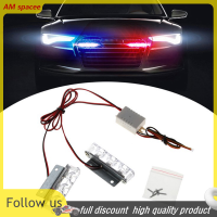 ? AM 2PCS 3 LED Strobe Police Light 12V 12W รถรถบรรทุกรถจักรยานยนต์ไฟกระพริบโคมไฟ