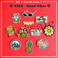 【hot sale】 ⊙✜ B15 ☸ VSCO - Good Vibes Iron-On Patch ☸ 1Pc Sunflower Waves Pineapple DIY Sew on Iron on Badges Patches