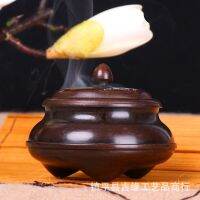 Authentic quality ทองแดงบริสุทธิ์สามขา Incense Burner ตกแต่ง Retro Patina ทองแดงในครัวเรือนในร่มเครื่องหอมจันทน์เตาน้ำมันหอมระเหยสำหรับภาพวาดพระพุทธเจ้าพระพุทธรูป