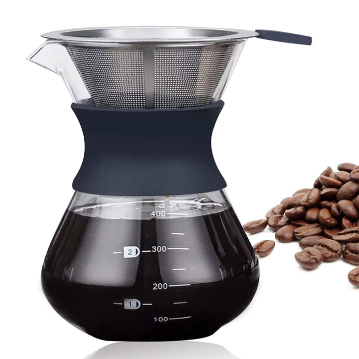 เหยือกดริปกาแฟ-เหยือกดริป-เหยือกดริฟ-ดริปกาแฟพกพา-ดริปกาแฟสด-coffe-dripper-อุปกรณ์สำหรับนักชงกาแฟ-ขนาด-400ml-พร้อมที่กรอง-moderlab