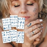 Small Tattoo Stickers Herbal Juice Ink Tattoo Temporary Long Lasting Hand Finger Tattoos Star Moon Space Cute Tattoo For Women