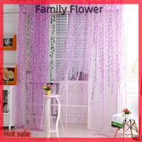 Family Flower Flash Sale ผ้าม่านวิลโลว์ลายต้นไม้1ชิ้น, ผ้าม่านบางบานผ้าม่านโปร่งผ้าม่านสำหรับห้อง