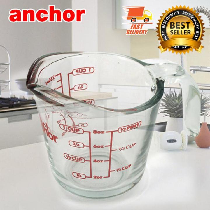 Anchor ถ้วยตวง ถ้วยตวงน้ำ แก้วตวงน้ำ แก้วผสมเครื่องดื่ม ขนาด 250 ml / 8 ออนซ์