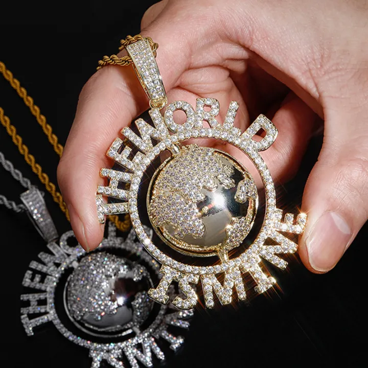 hip-hop-earth-pendant-the-world-is-mine-necklace-with-tennis-chain-fashion-cz-stone-mens-jewelry