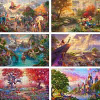 Disney Castle Fantasy Landscape Jigsaw Puzzle Mickey Mouse Lion King Cartoon Characters Puzzles Adult Childrens Handmade Toys