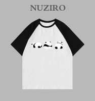 NUZIRO เสื้อยืดแขนสั้นสำหรับผู้หญิง,ผ้าฝ้ายพิมพ์ลายการ์ตูนแพนด้าแบบเกาหลี