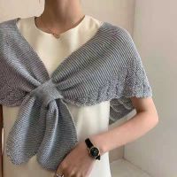 Hot sell Crows feet outside the Japanese small knitted shawl minus age by aristocratic wind chun xia female care cervical air-conditioned room by shoulder scarf