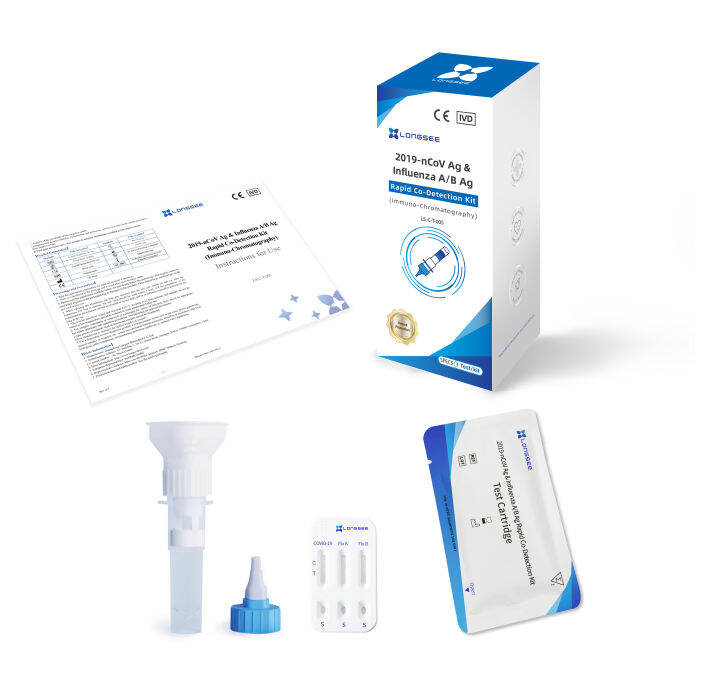 COVID + INFLUENZA A+B LONGSEE 3in1 COVID Rapid CoDetection Kit READY