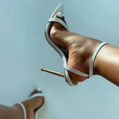 summer new style European and American foreign trade fish mouth stiletto high heels large size sandals women
