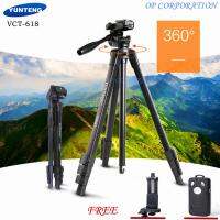 YUNTENG VCT-618/VCT-618N ขาตั้งกล้อง ขาตั้งมือถือ 3ขา tripod for camera DV Professional Photographic equipment Gimbal Head new - intlฟรี รีโมท Bluetooth+ตัวตั้งโทรศัพท์