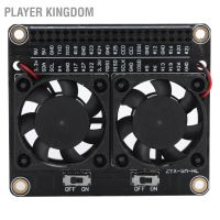 Player Kingdom บอร์ดโมดูลขยาย สําหรับ Raspberry Pi พร้อมพัดลมระบายความร้อนคู่ และไฟ Led หลากสีสัน