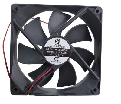 FAN LANGJIE พัดลมระบายความร้อนเครื่องเชื่อมอินเวอร์เตอร์ DC24 0.25  ขนาด120x120 mm.หนา25mm. รอบเร็ว2500RPM  พัดลมระบายความร้อนได้ดี ทนความร้อนสู