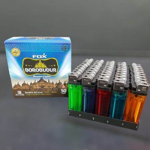 1 box korek api gas fox borobudur mirip tokai isi 50 pcs standar sni ...