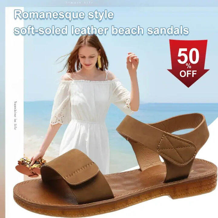 Heartwarming Women’s leather beach sandals Lazada PH