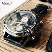 HotMEGIR Quartz Men Watches Fashion Genuine Leather Chronograph Watch Clock For Gentle Men Male Students Reloj Hombre 2015