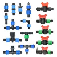 ✣ 16mm Micro Irrigation Drip Tape Connectors Tee Repair Elbow End Plug Tap Fittings Locked Hose Joints Greenhouse Coupler