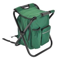 Outdoor Fishing Chair Bag Folding Camping Stool Portable Backpack Seat Table Bag Wear-Resistant for Hunting Climbing X35A