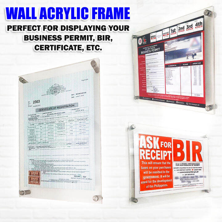 A3 A4 SIZE WALL ACRYLIC FRAME 3MM+3MM Lazada PH