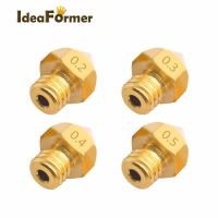 +【】 5/10Pcs 3D Printer MK8 Brass Nozzle M6 Screw Threaded Upgrade More Capacity Type Big Nozzle Head For 1.75MM CR10 CR10S Ender-3