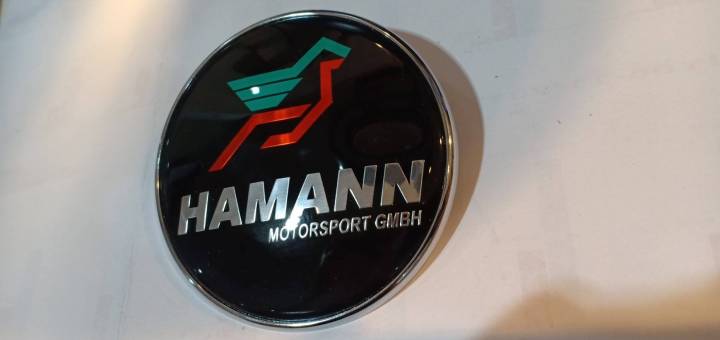 โลโก้-hamann-ติดฝาหน้า-แบบเล็ก-ขนาด-7-5-ซม-นกเขียว-พร้อมส่ง