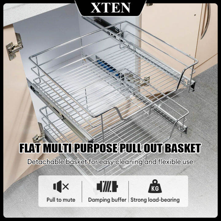 Xten Pull Out Dish Rack For Cabinet Stainless Kitchen Cabinet Organizer