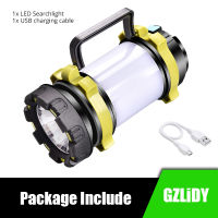 Powerful LED Flashlight Super Bright Portable Spotlight USB Rechargeable Searchlight Camping Light Lantern Waterproof Torch