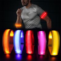 Reflective Bracelet Night Running Armband Outdoor Sports Safety Belt Cycling Arm Band Bicycle Light LED Luminous Warning Straps Safety Cones Tape