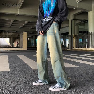 กางเกงยีนส์แต่งลายขาดๆวินเทจย้อนยุคผู้ชายวัยรุ่น S-3XL ซักขากางเกงยีนส์เดนิมสตรีทแวร์เสื้อผ้า Y2k