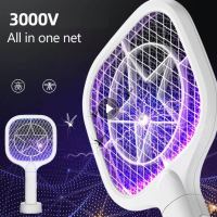 Mini Electric Mosquito Killer Lamps 2 In 1 Insect Racket Swatter USB Charge Mosquito Swatter Swatter Kill Fly Bug Killer Trap Bus Zapper