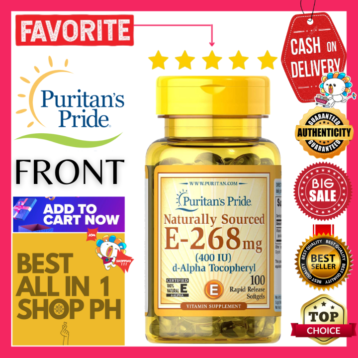 Puritan's Pride Vitamin E400 IU Naturally Sourced 100 Softgels