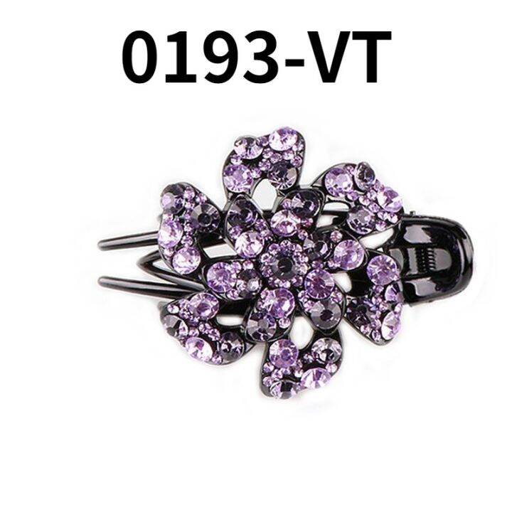 south-koreas-new-exquisite-rhinestone-flower-three-tooth-duckbill-clip-fashion-simple-hair-accessories