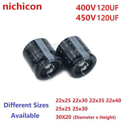 2Pcs/Lot Nichicon 120uF 400V 120uF 450V 400v120uf 450V120UF 22x25/30/35/40 25x25/30 30X20 Snap-in PSU Capacitor