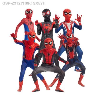 โครงเหล็ก♛ชุดซุปเปอร์ฮีโร่ Para Crianças E Adultos ชุดบอดี้สูท Crianças Unisex Spiderman Novo