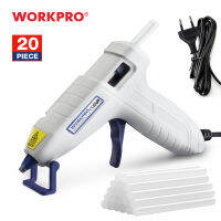 WORKPRO 10W ปืนกาวร้อนแบบมีสายพร้อมแท่งกาว20ชิ้นสำหรับงานศิลปะและงานฝีมือ,ตกแต่งคริสต์มาสของขวัญ