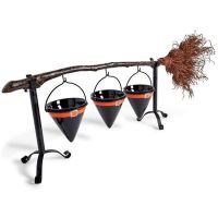 2021 Halloween Festival Cute Pumpkin Fruit Rack Snack Bowl Rack With Removable Basket Witch Broom Hat Home Party Decoration