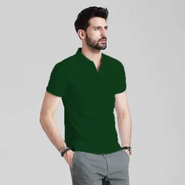 Shop Polo Shirt Moss Green For Men Blue Corner with great