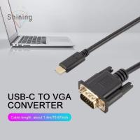 OPBWQH พิมพ์ C 1.8m อุปกรณ์คอมพิวเตอร์ อะแดปเตอร์ Type C ตัวแปลง อะแดปเตอร์ VGA อะแดปเตอร์ USB C เป็น VGA สาย USB 3.1 เป็น VGA ตัวแปลง USB C เป็น VGA สายเคเบิล Type C เป็น VGA