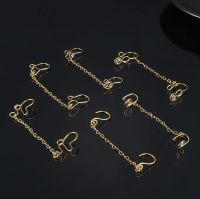 6Pcs Fake Nose Ring Chain Non Piercing for Nose Clip On Nose Cuff with Heart Chain Nose Chain Piercing for Women Across