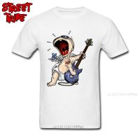 Crazy Cool Men T Shirt Punk Dad Tshirt Print Mens Funny Clothes Cartoon Guitar Player T-Shirt Hip Hop Tops Tees Cotton