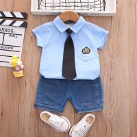 IENENS Summer 2PC Kids Baby Boys Outfit Cotton Clothes Clothing Sets Infant Boy Tee Shirt + Shorts Pants Outfits Suits Children Wears Toddler Striped Tracksuits 1 2 3 4 Years