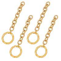 8pc 304 Stainless Steel Chain Extender Cable Chain with Pendants Round Ring Golden 70mm