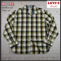 Levis®แท้ อกจริง 48 ไซส์ 2XL เสื้อเชิ้ตผู้ชาย ลีวายส์ แขนยาว สีเหลืองกรม เนื้อผ้าดีใส่สบายสวยๆ