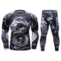 Cody Lundin Men 39;s Sports Suit MMA rashgard male Quick drying Sportswear Compression Clothing Fitness Training kit