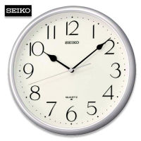 Velashop SEIKO นาฬิกาแขวนผนัง ขอบสีเงินพ่นทราย ขนาด 11.5 นิ้ว รุ่น QXA747S, QXA747