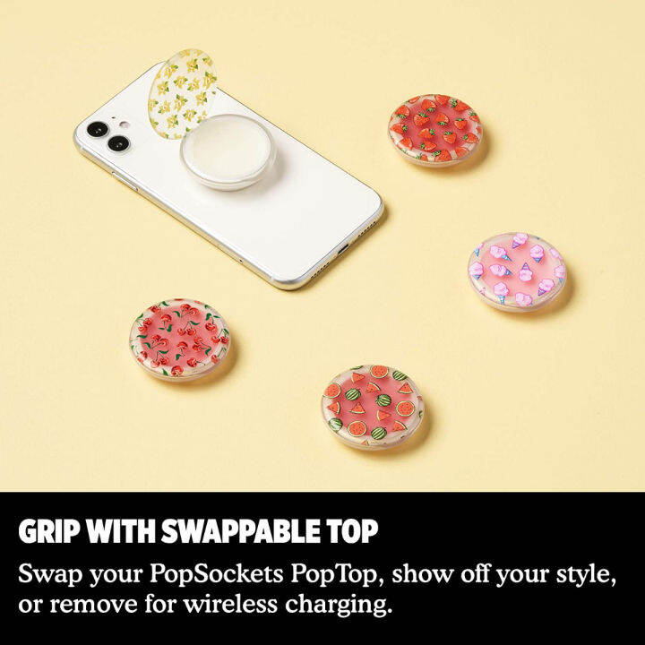 popsockets-popgrip-lips-ด้ามจับแบบถอดเปลี่ยนได้และลิปบาล์มสำหรับโทรศัพท์และแท็บเล็ต-วานิลลา