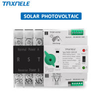 3 P 3เฟส Din Rail ATS PV Inverter Dual Power Automatic Transfer Selector Switches Uninterrupted Power 63A 100A 125A Photovolta